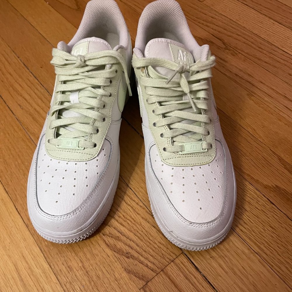 NIke Air sneakers with Lime Green NIke Logo and laces